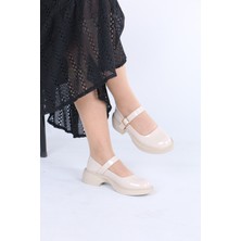 Lolyvibe Mary Jane Kadın Ayakkabı Loafer  Rugan