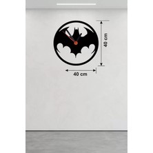 Mey İthalat Mey Ithalat® Batman Yarasa Logolu Ahşap Duvar Saati - 40X40 cm Dekoratif Dc Temalı