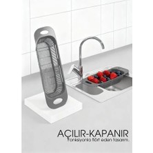 Mey İthalat Mey Ithalat® Ayarlanabilir Sürgülü Lavabo Süzgeci – Mutfak Için Pratik ve Şık Tasarım gr