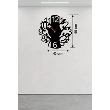 Mey İthalat Mey Ithalat® Modern Hayat Ağacı Tasarım Ahşap Duvar Saati - 40X40 cm Dekoratif