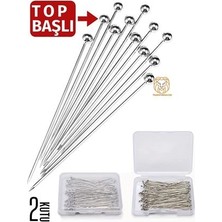 Mey İthalat Mey Ithalat® Top Başlı Iğne 2 Kutu 100 Adet Başörtü Iğnesi Toplu Iğne 720782