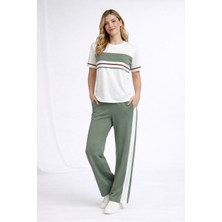 Köşedeki Dükkan Şerit Detaylı Kısa Kollu Premium Modal Takım