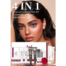 Mey İthalat Mey Ithalat® Kahverengi Profesyonel 4'ü 1 Arada Kaş Laminasyon ve Kirpik Lifting Kiti - Özel E