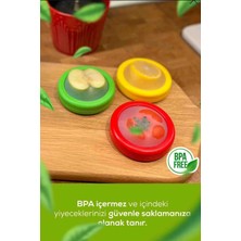 3'lü Freshcap -Meyve,sebze,soğan,limon ve Domates Saklama Kabı Esnek ve Yeniden Kullanılabilir
