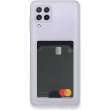 Newface Muratech New  Galaxy A22 Kılıf Kart Şeffaf Silikon - Şeffaf