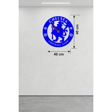 Mey İthalat Mey Ithalat® Chelsea Fc Logolu Ahşap Duvar Saati - 40X40 cm Taraftar Hediyesi