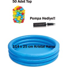 Özgürce 114 cm Kristal Havuz Top ve Pompa Seti Hediye, Eğlence Dolu Yaz Keyfi