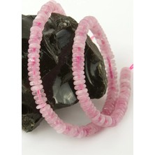 Bijuteri Net 6 mm Rondela Pembe Kuvars Taşı