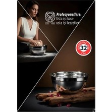 Mey İthalat Mey Ithalat®  32 cm 6 Lt Profesyonel Ölçülü Derin Karıştırma Kabı - 304 Paslanmaz Çelik 7
