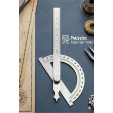 Mey İthalat Mey Ithalat® 180 Derece Ayarlı Paslanmaz Çelik Açı Ölçer - Profesyonel Iletki ve Hassas D G