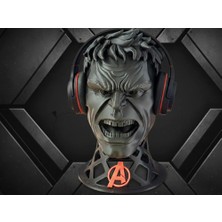 Genç 3D Hulk Kafa Büstü Kulaklık Standı - Oyuncu Kulaklık Askısı | Dekoratif Marvel Masaüstü Aksesuarı