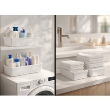 Akyüz Plastik 🧺5 Adet Banyo Düzenleme ve Saklama Kutusu 41X29X8 cm | Bpa Içermez, Banyo Organizer