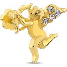 Ethem Gold 14 Ayar Taşlı Melek Altın Tragus Piercing