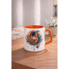 CraftMoris Ay ve Tüy Desenli Kupa