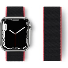 Mey İthalat Mey Ithalat®   Watch 38MM Hasırlı Cırtcırtlı Kordon - Pembe-Siyah