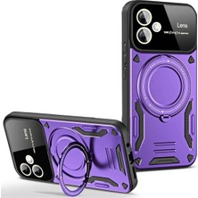 Newface Muratech New  Galaxy A05 Kılıf Joy Lens Standlı Kapak - Mor