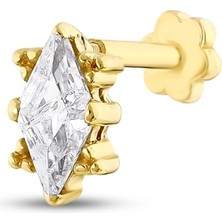Ethem Gold 14 Ayar Markiz Taşlı Tragus Piercing