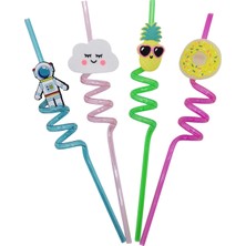 Leva House Figürlü Pipet 4'lü 5 Adet