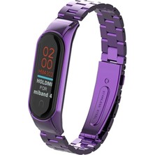 Mey İthalat Mey Ithalat®   Mi Band 4 Metal Baklalı Kordon - Mor