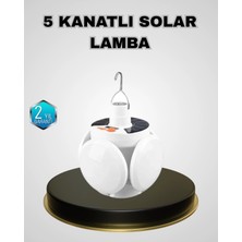 Özgürce 5 Kanatlı Solar Kamp Lambası, USB Şarjlı, Taşınabilir, IP65 Su Geçirmez