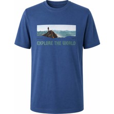 Trender 26Y595000002 Indigo Erkek T-Shirt Explore The World Baskılı