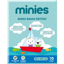 Minies Bebek Bakım Örtüsü 10 Adet 60 x 60 cm 5 Adet