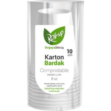 Roll-Up Doğaya Dönüş Karton Bardak  10'lu 5 Adet