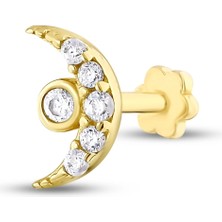 Ethem Gold 14 Ayar Ay Tasarım Tragus Piercing