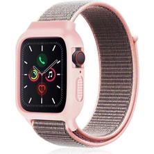 Mey İthalat Mey Ithalat®   Watch 38MM Hasırlı Cırtcırtlı Kasalı Kordon - Pembe