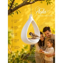 Tilekey Seramik Modern Minimalist Kuş Evi | Askılı Dekoratif Kuş Yemliği | 3D Baskı Bahçe & Balkon Için Kuş Yuvası