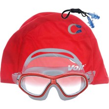 Özgürce Yüzücüler Için Kırmızı Yüzücü Gözlüğü ve Bone Seti, Konfor ve Şıklık