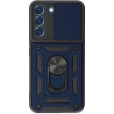 Colezium Galaxy S22 Kılıf Pars Lens Yüzüklü  - Lacivert