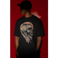 Sevbano Metallica Rock Metal Müzik Grubu Ön Baskılı Unisex Oversize Tişört
