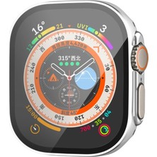 Eco Port Apple Watch Ultra 49MM Legend Camlı Kasa Ekran Koruyucu - Gümüş