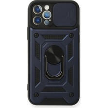 Eco Port Apple Iphone 12 Pro Kılıf Pars Lens Yüzüklü Silikon - Lacivert