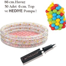 intex Şişme Havuz Topları 86CM 50 Adet ve Hediye Pompa ile Eğlence Dolu Yaz!