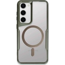 Newface Muratech New  Galaxy S23 Kılıf Boyi Magsafe Silikon Kapak - Yeşil