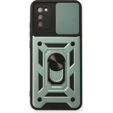 Eco Port Samsung Galaxy A03S Kılıf Pars Lens Yüzüklü Silikon - Yeşil