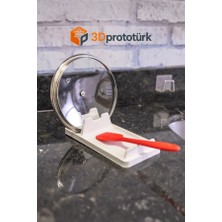 3dprototürk Tezgah Üstü Tencere Kapağı ve Kaşık Tutucu - Pratik Mutfak Düzenleyici