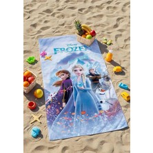 ministok Dijital Baskılı Frozen Elsa- Anna Çocuk Plaj Havlusu