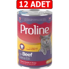 Proline Beef Dana Etli Kedi Konservesi 400GR 12ADET Yaş Mama