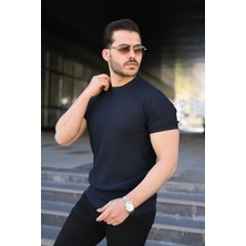 Sun & North Sun&north Erkek Bisiklet Yaka Petek Dokulu Kısa Kollu Triko Tişört