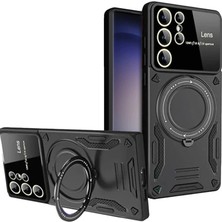 Eco Port Samsung Galaxy S25 Ultra Kılıf Joy Lens Standlı Kapak - Siyah