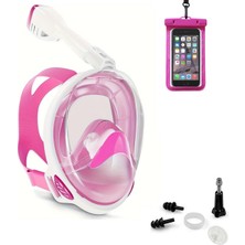 Özgürce Tam Yüz Panoramik Şnorkel Dalış Maskesi Kamera Montajlı (L/xl)