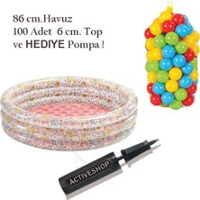 Özgürce Şişme Havuz Topları 86 cm 100 Adet ve Hediye Pompa ile Keyifli Yaz Etkinliği