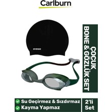 Özgürce Çocuklar Için Su Geçirmez Elastik Yüzme Şapkası ve Gözlük Seti