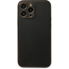 Eco Port Apple Iphone 14 Pro Kılıf Coco Deri Silikon Kapak - Siyah