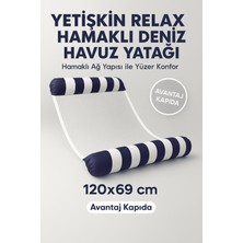 Özgürce Konforlu Yetişkin Şişme Deniz Havuz Yatağı ve Hamaklı Uzanma Şezlong