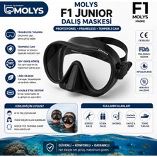 Özgürce Çocuklar Için Profesyonel Dalış Maskesi, Temperli Cam ve Likit Silikon