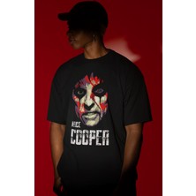 Sevbano Alice Cooper Şarkıcı Ön Baskılı Unisex Oversize Tişört